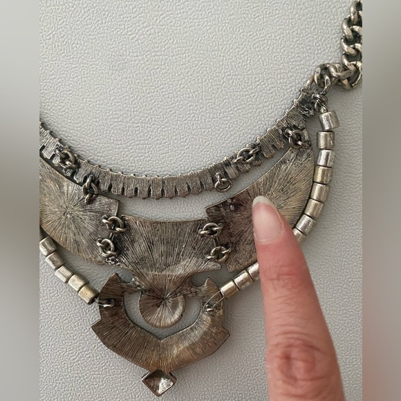 Sugarfix By Bauble Bar Silver-tone Statement Turquoise Dangling Bib - Picture 14 of 15